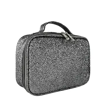 Professional Beauty Private Fashion Label Black Cosmetic Train Case Makeup Bag  